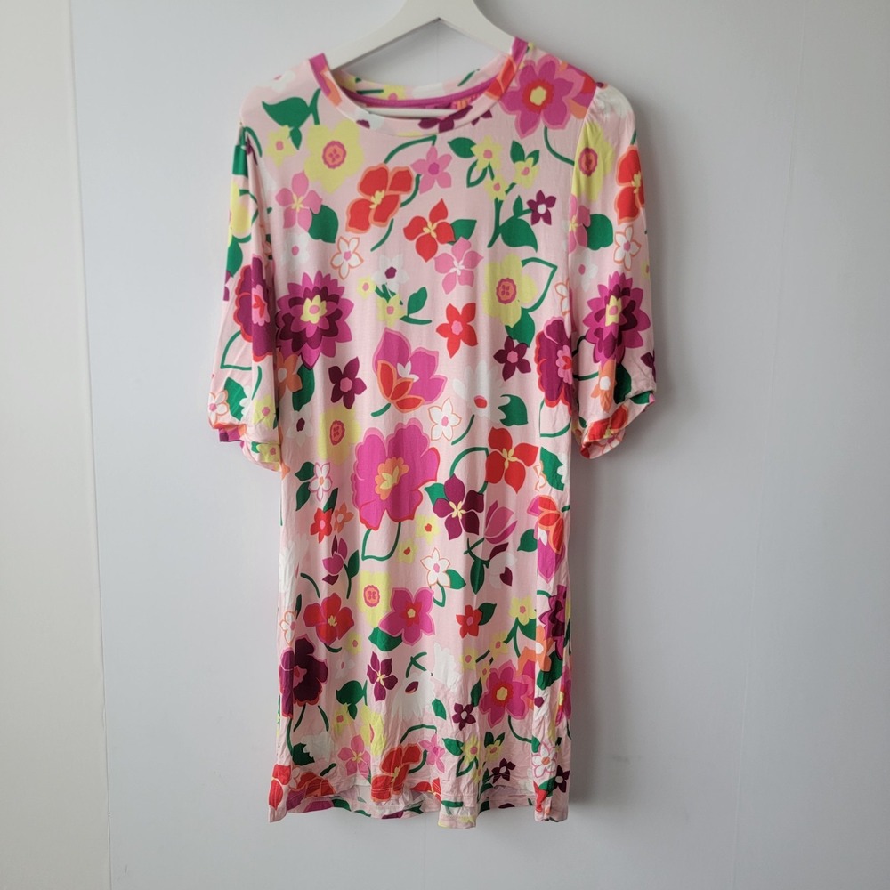 kate spade new york floral print T-shirt dress size s retro maximalist botanical